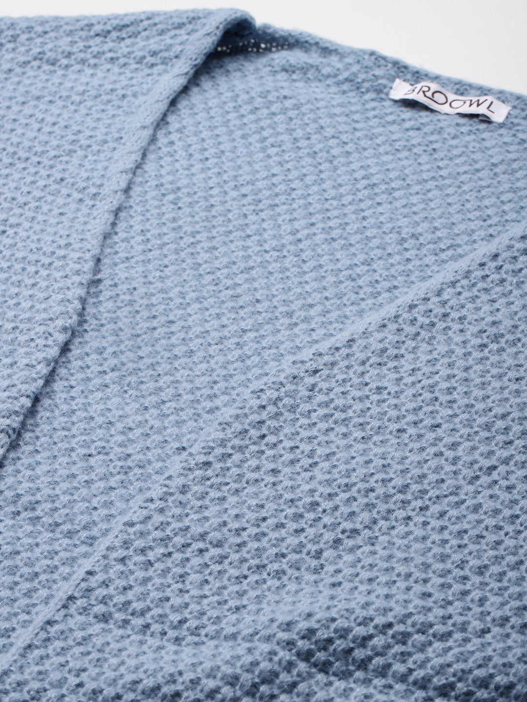 BROOWL Women Woollen Front-Open Sweater With Top