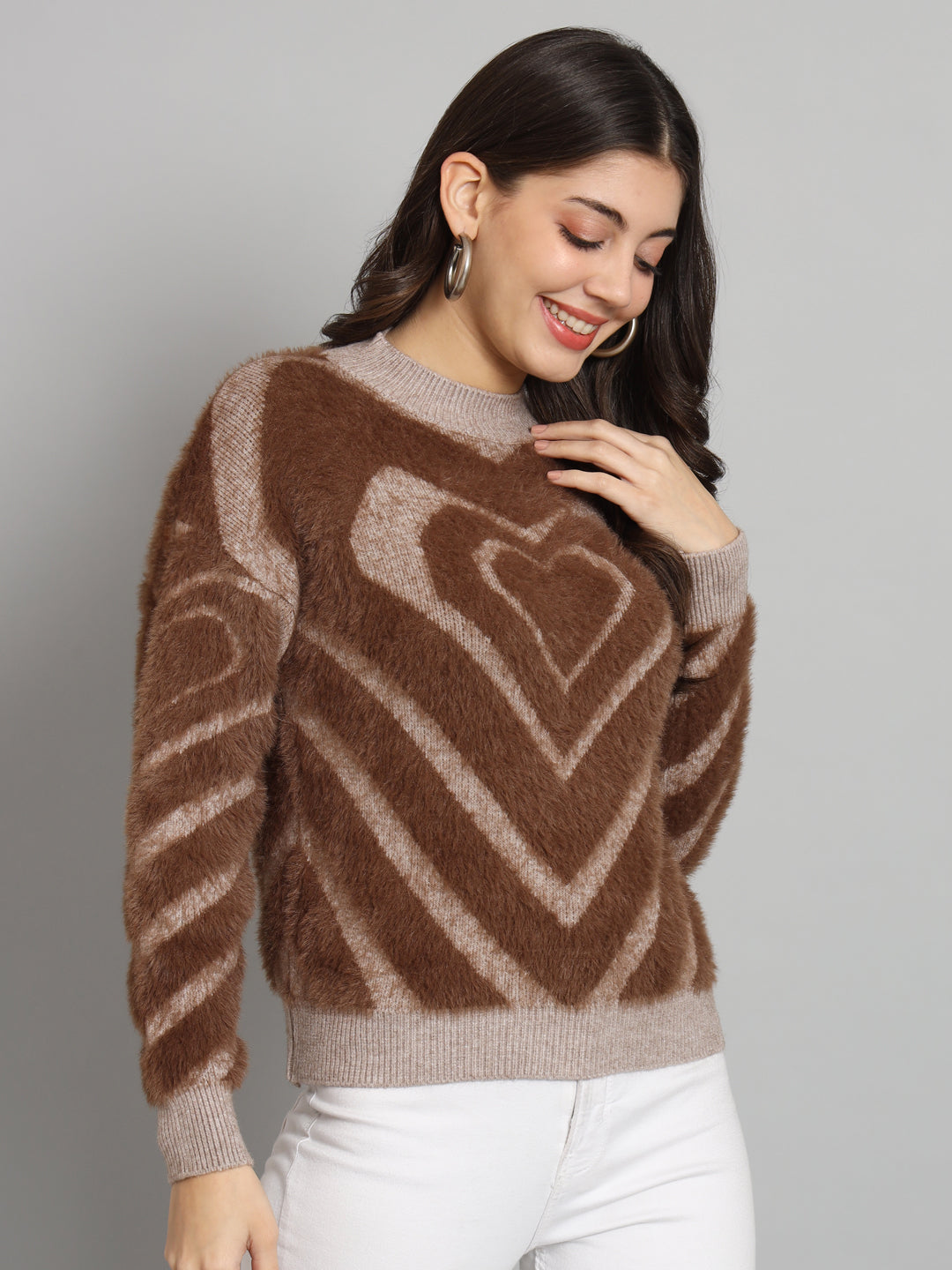 BROOWL Womens's Fur Sweater