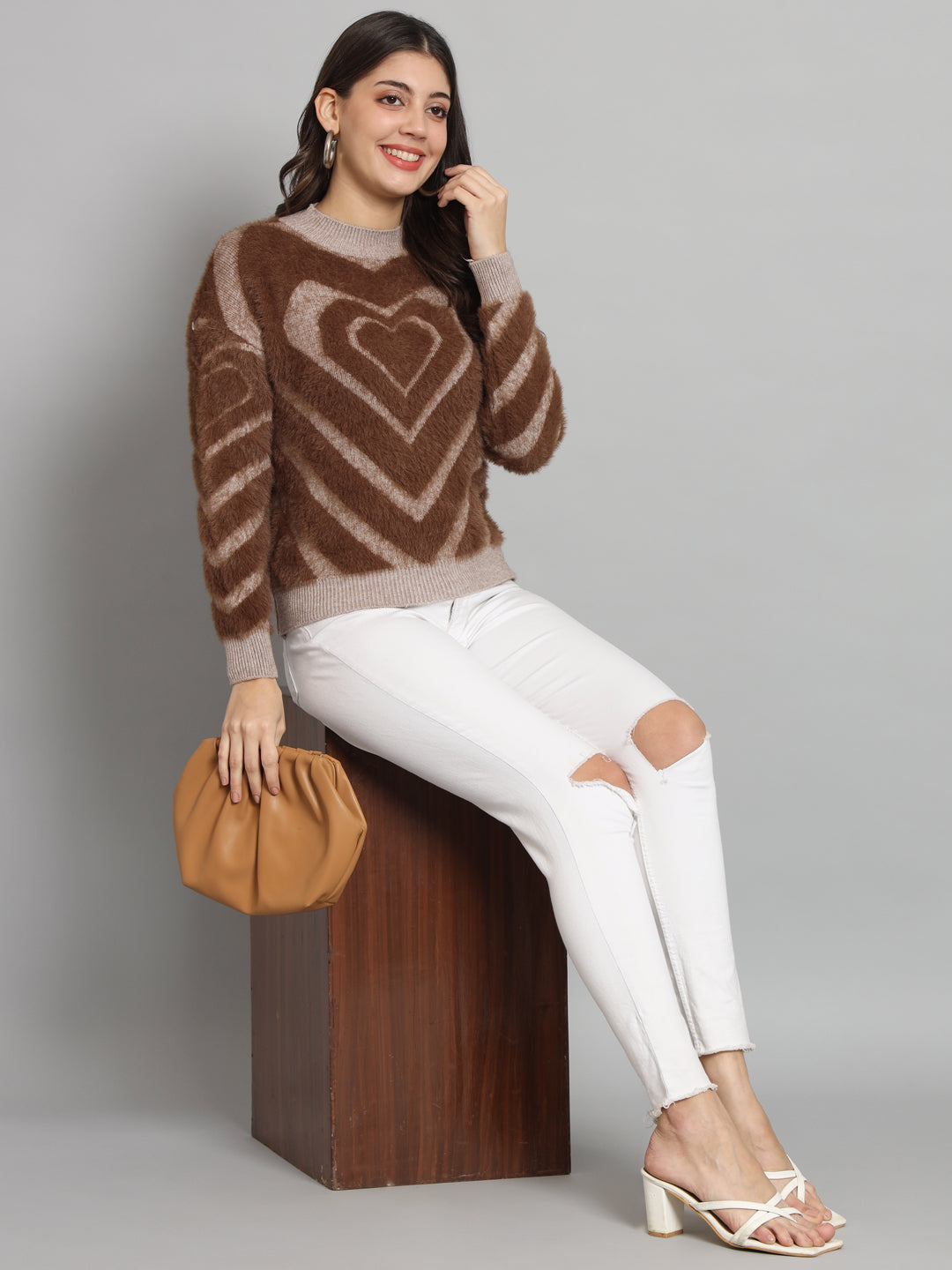 BROOWL Womens's Fur Sweater