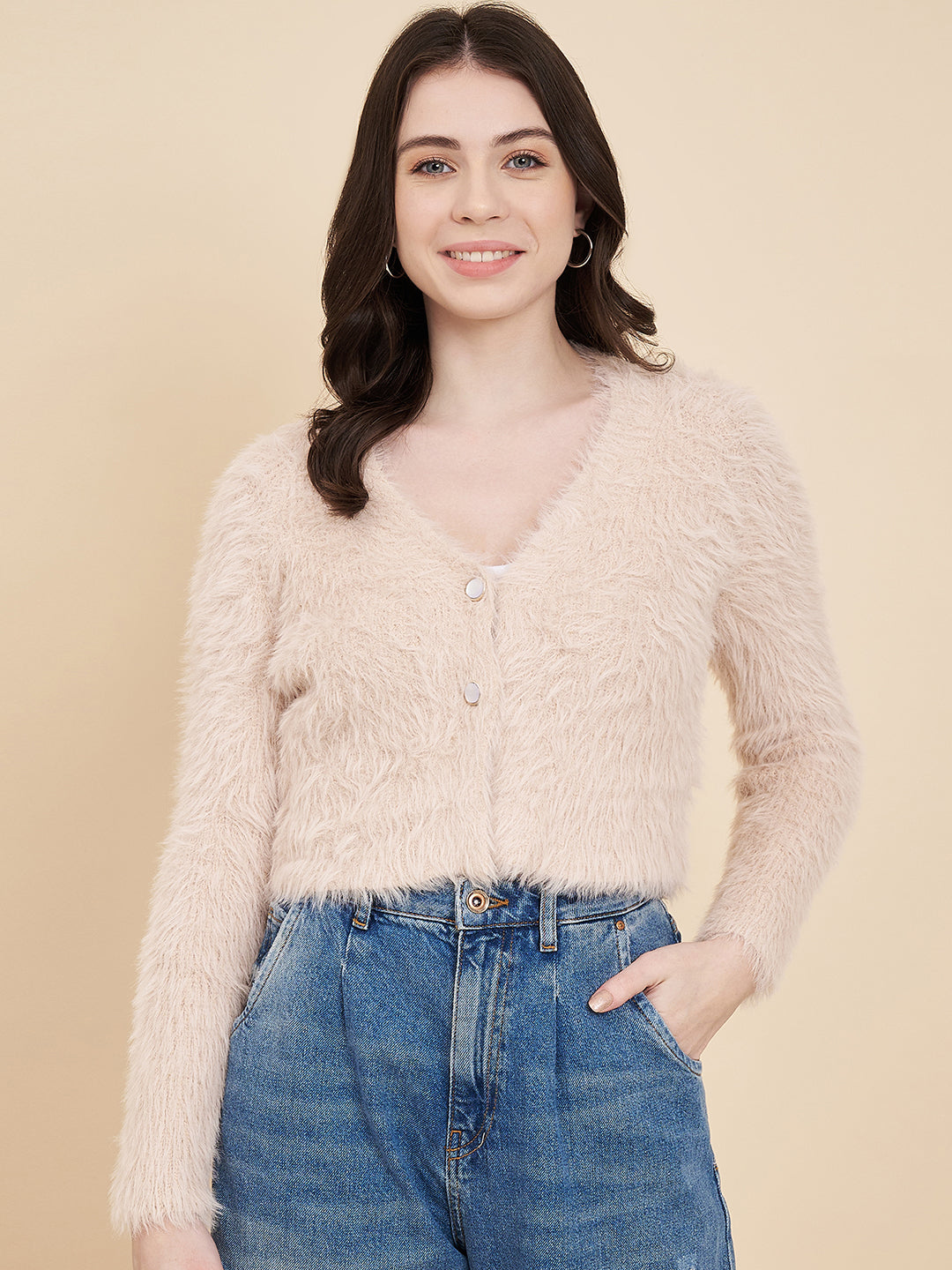 Cropped fur sweater hotsell