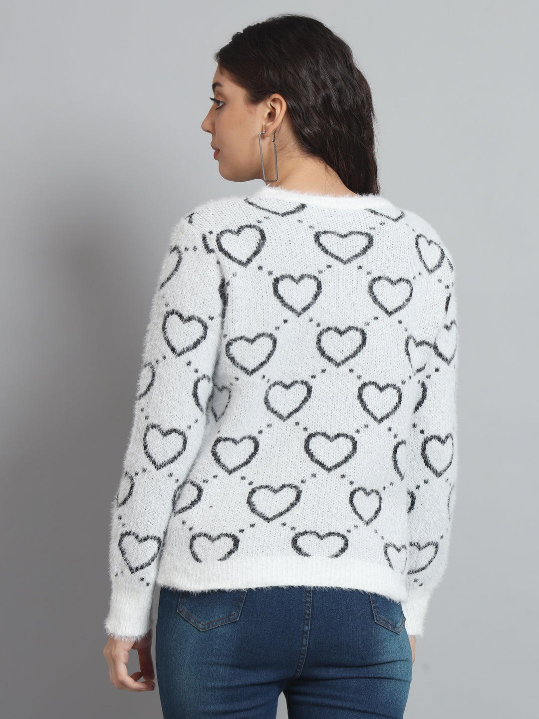 BROOWL Women's heart Sweater