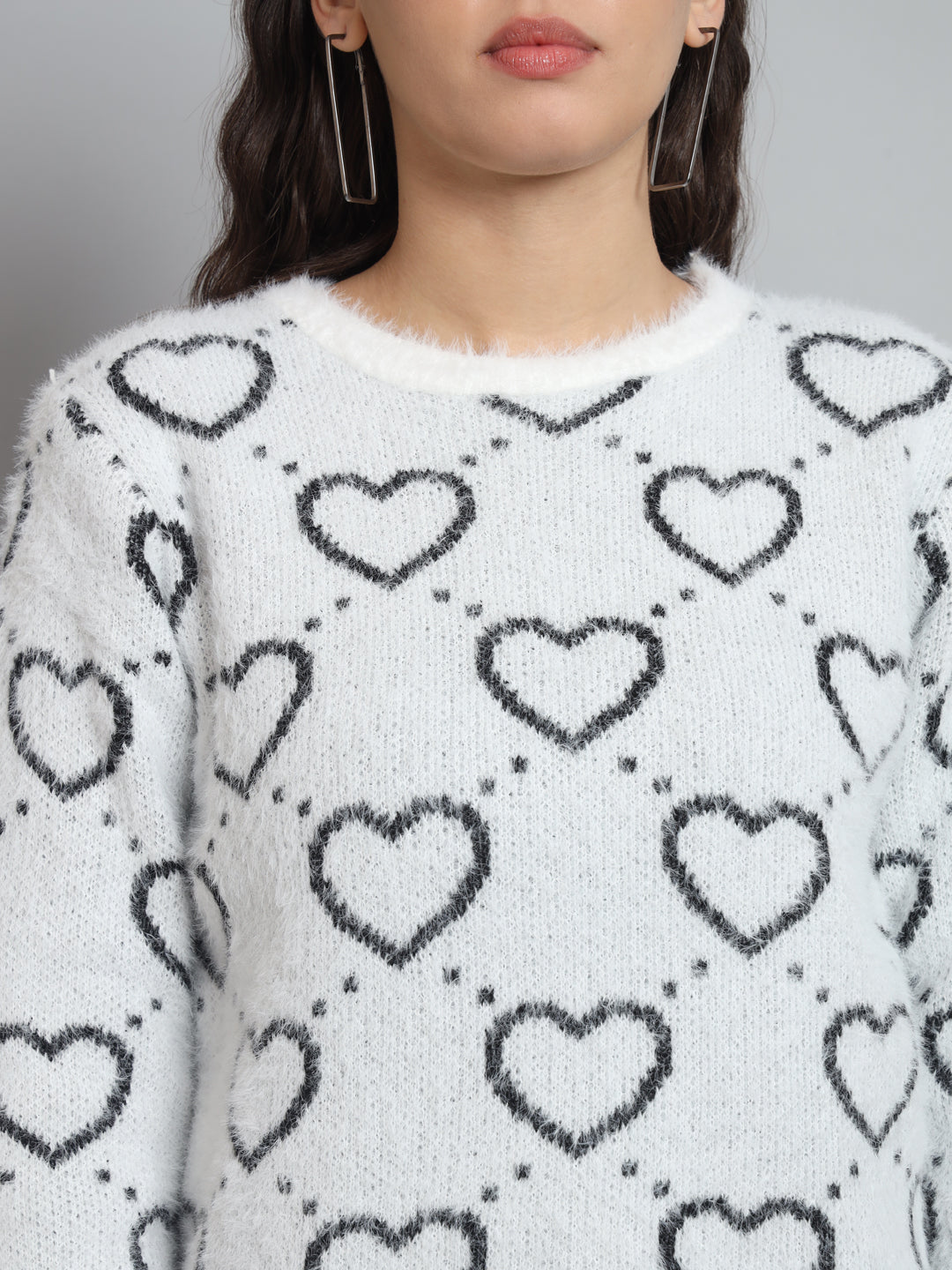 BROOWL Women's heart Sweater