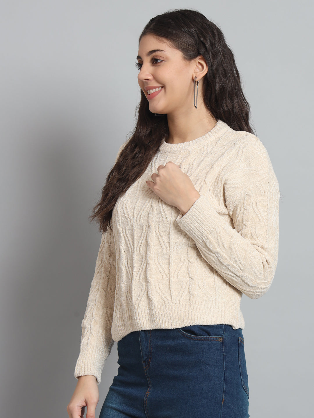 BROOWL Women's Round neck sweater