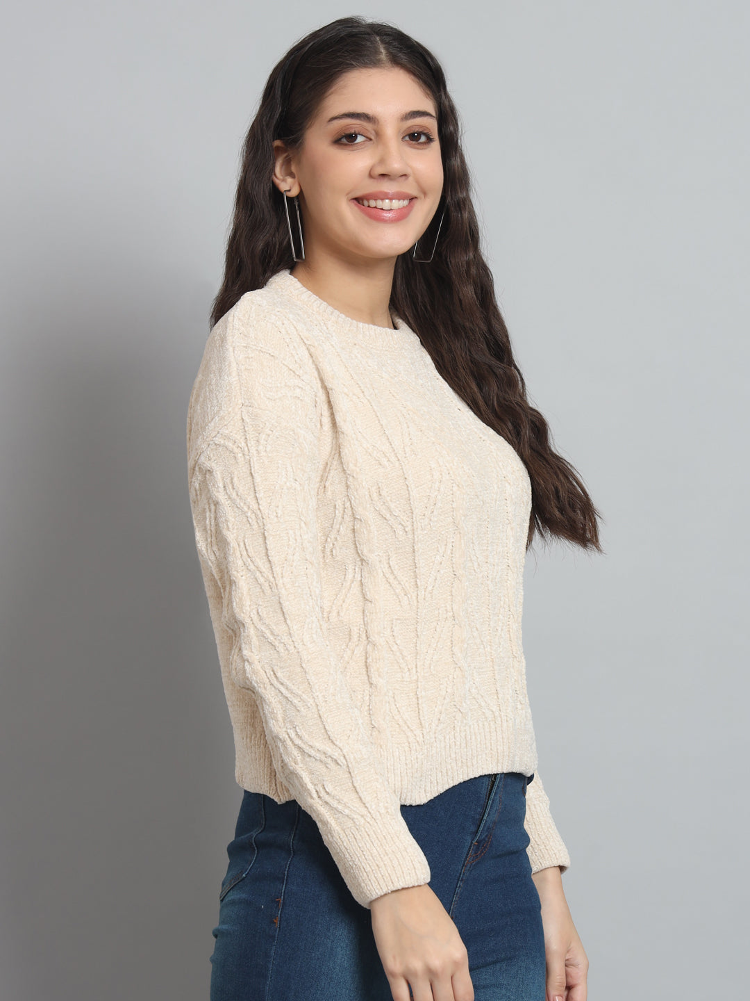 BROOWL Women's Round neck sweater