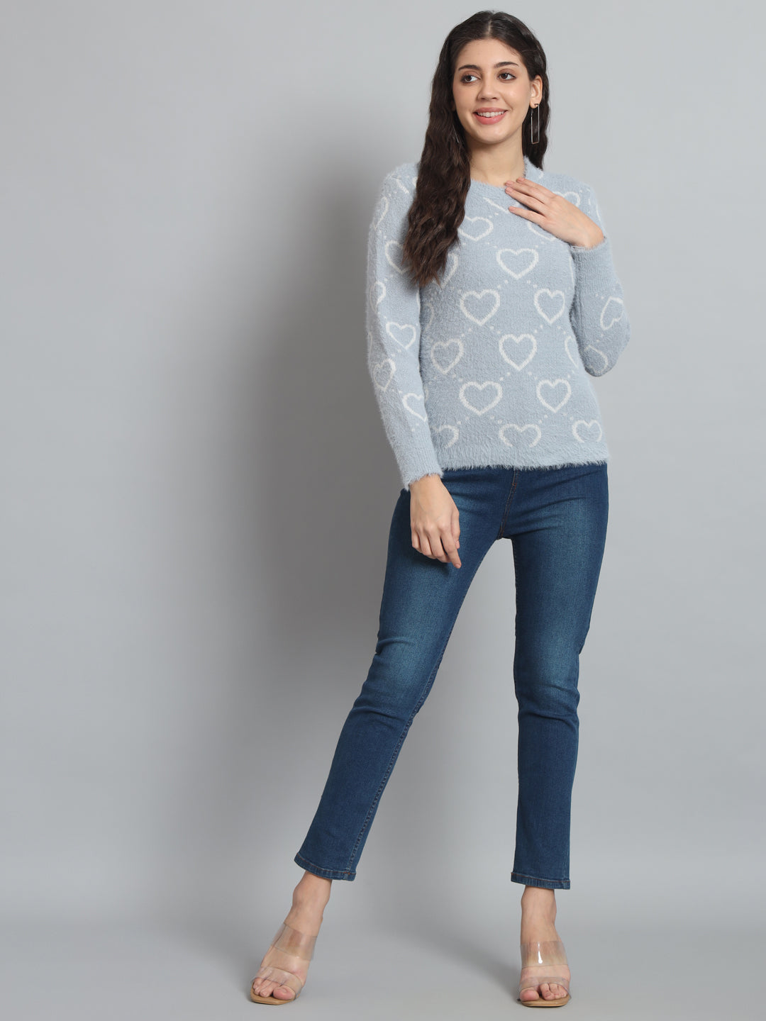 BROOWL Women's heart Sweater