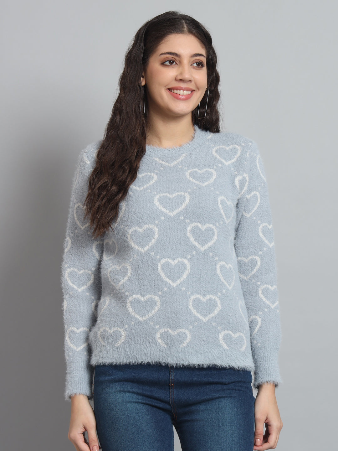 BROOWL Women's heart Sweater