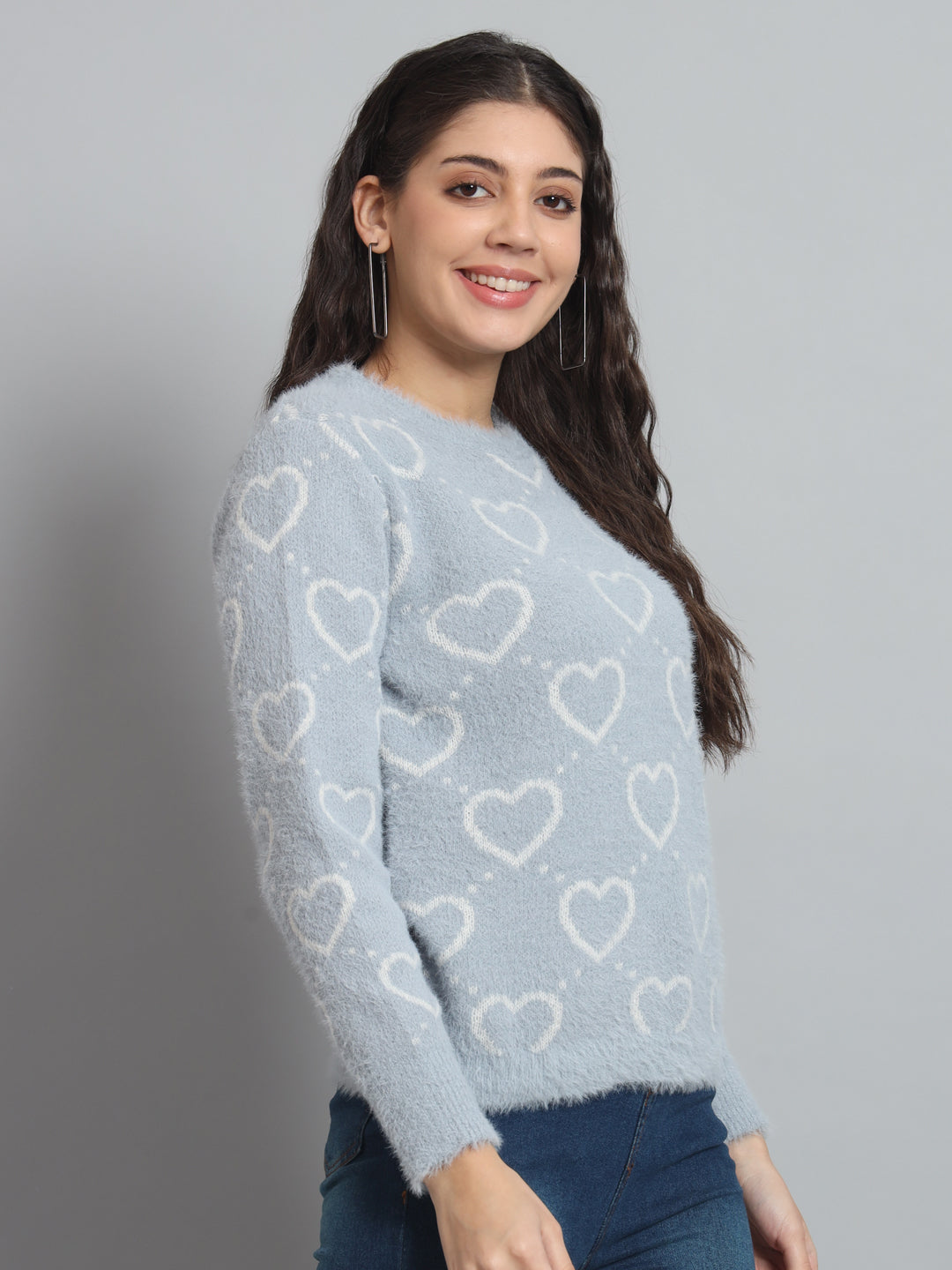 BROOWL Women's heart Sweater