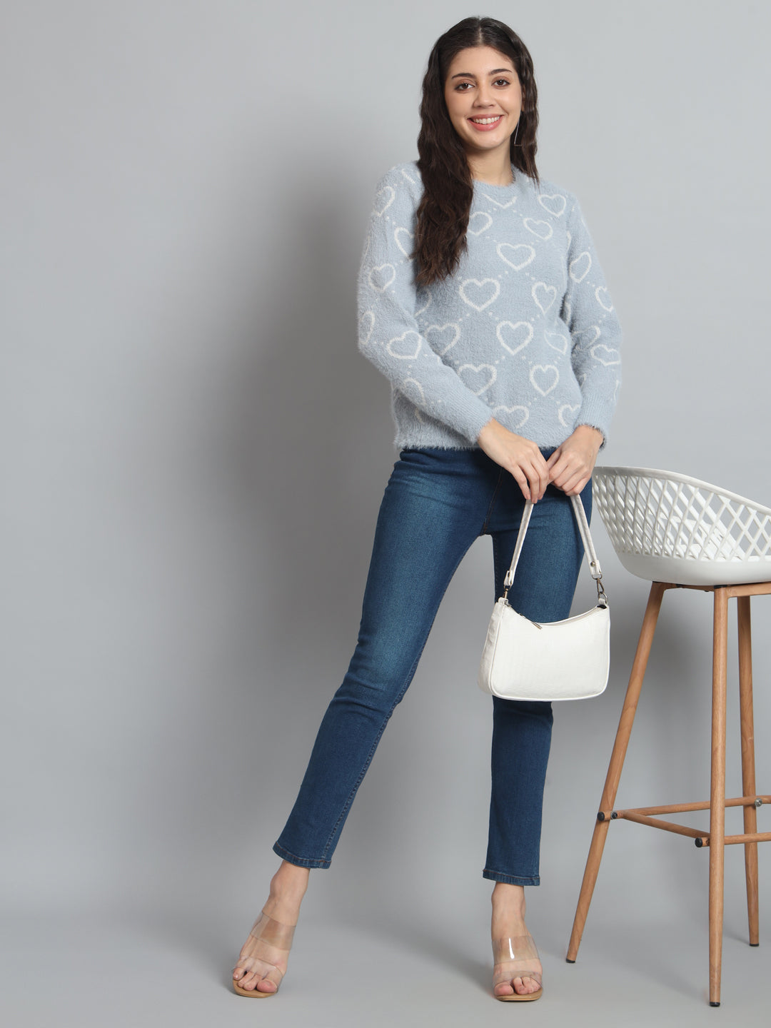 BROOWL Women's heart Sweater