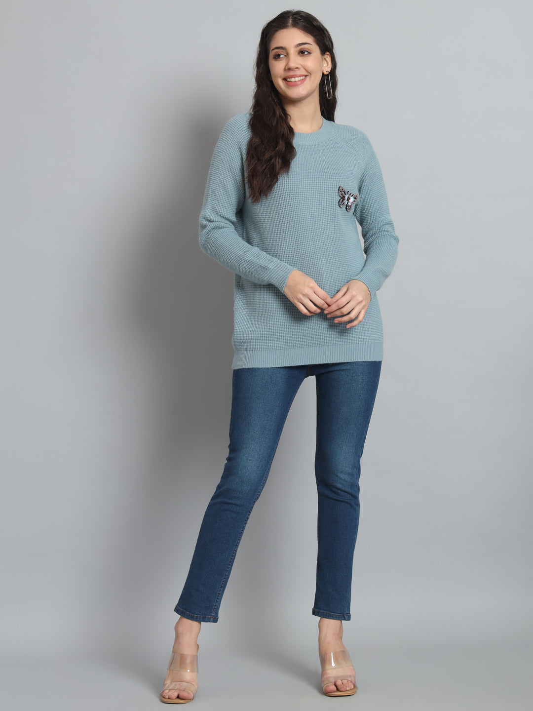 BROOWL Womens Solid Sweater