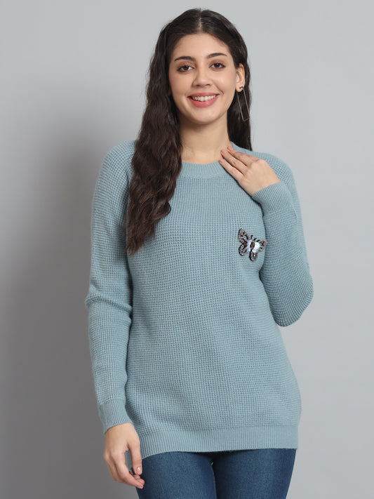 BROOWL Womens Solid Sweater