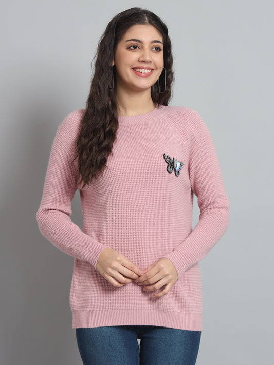 BROOWL Womens Solid Sweater