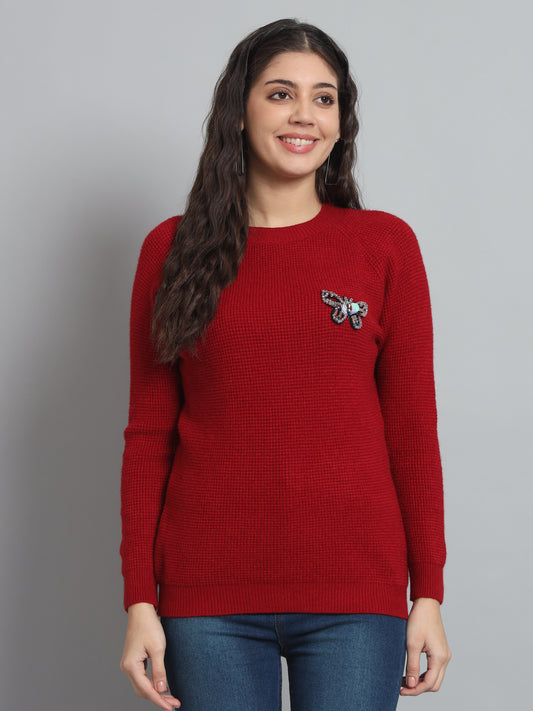 BROOWL Womens Solid Sweater