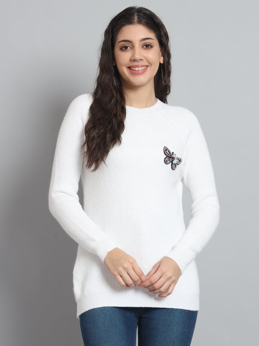 BROOWL Womens Solid Sweater