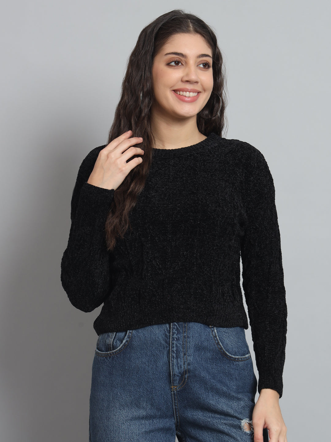 BROOWL Women's Round neck sweater