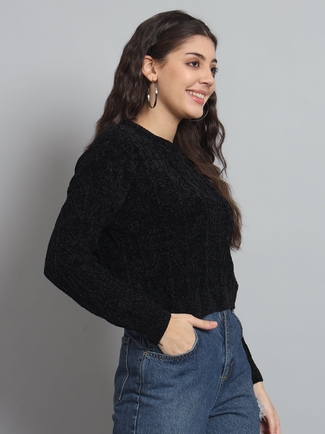 BROOWL Women's Round neck sweater