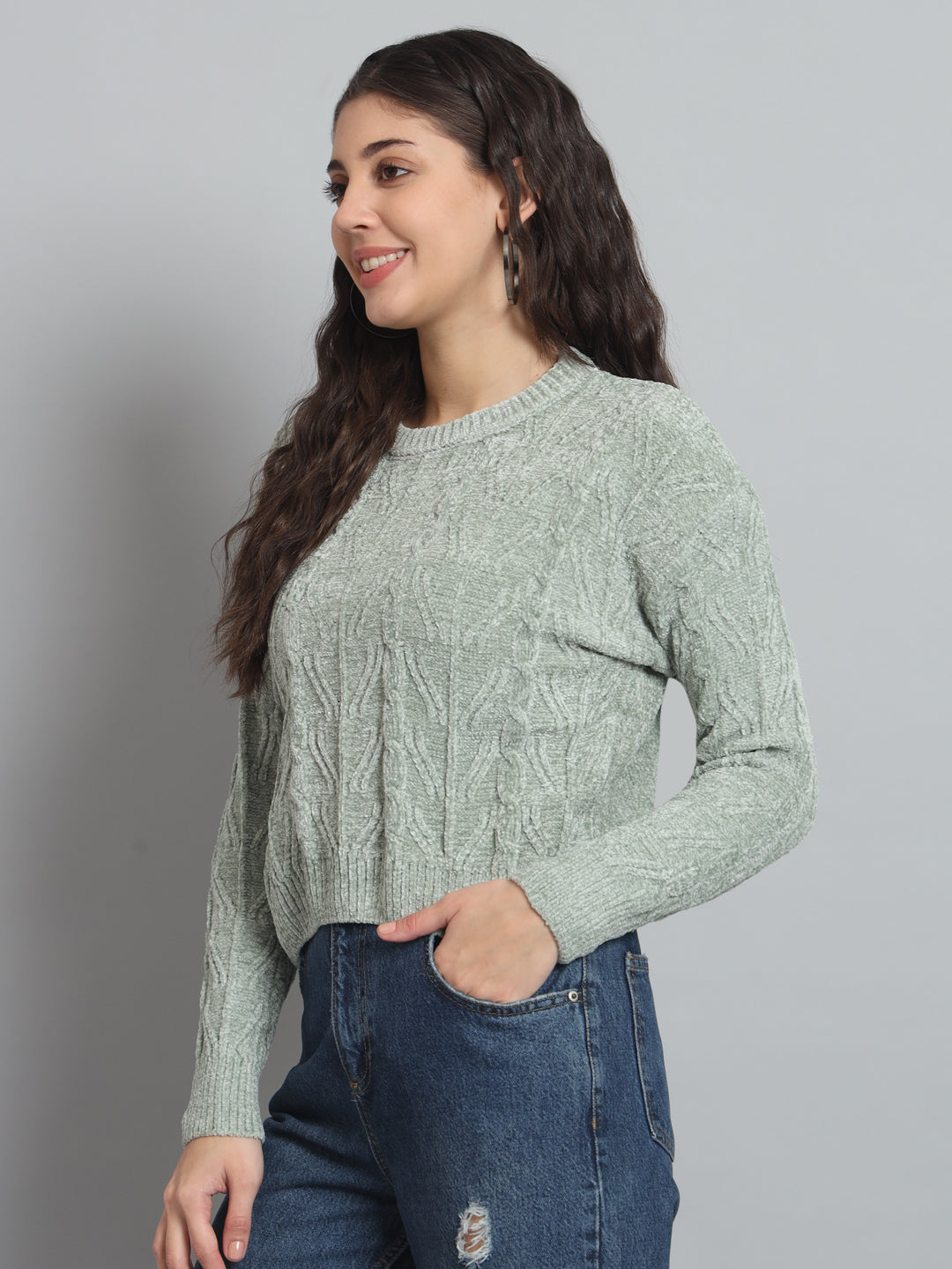 BROOWL Women's Round neck sweater