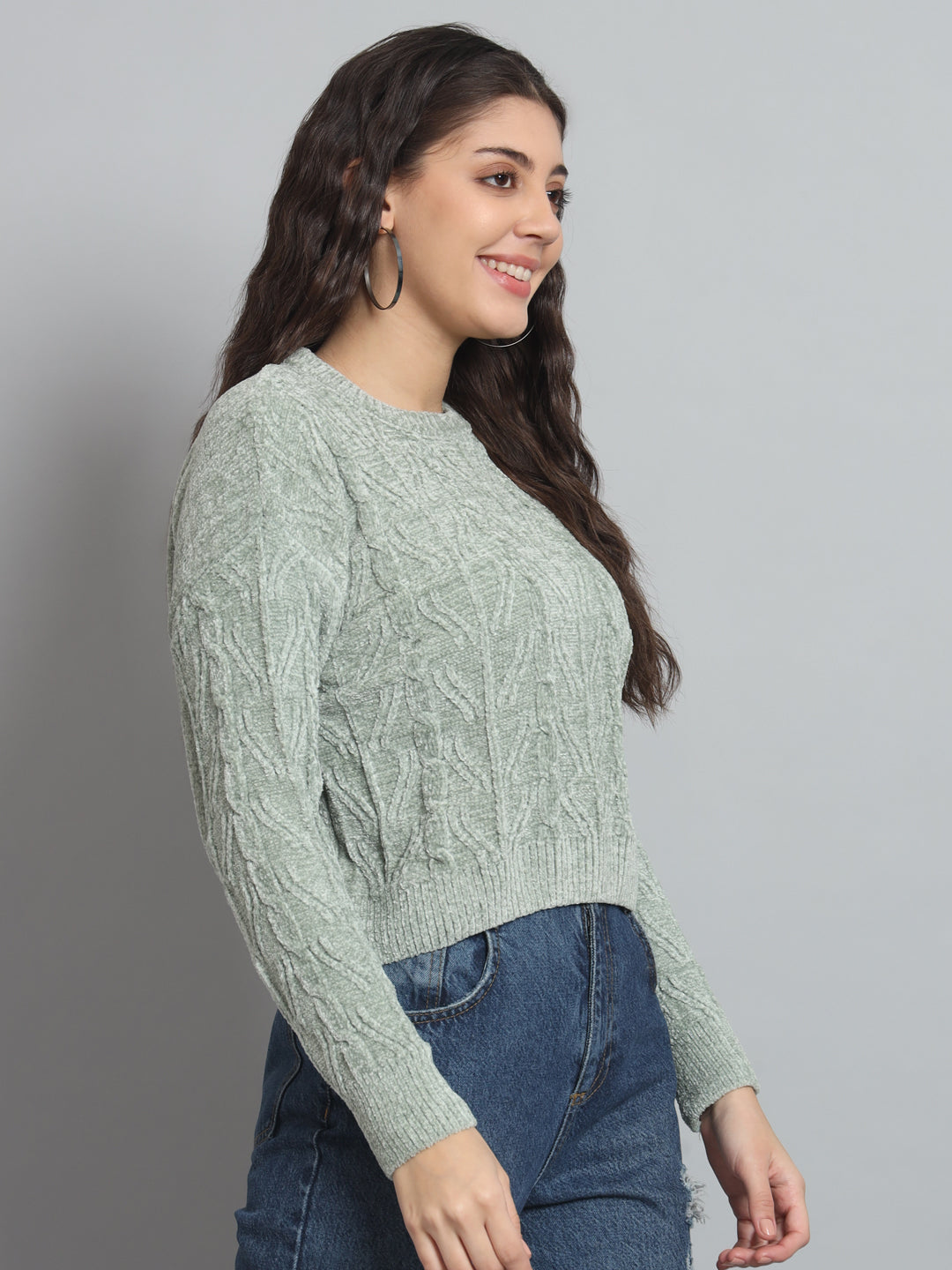 BROOWL Women's Round neck sweater