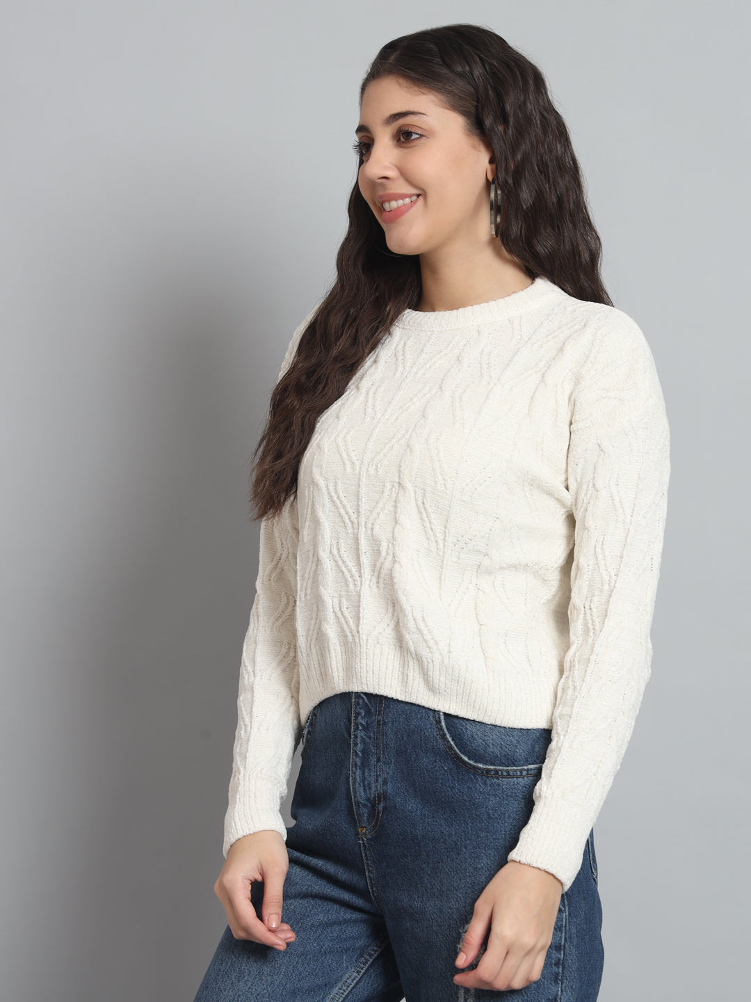 BROOWL Women's Round neck sweater