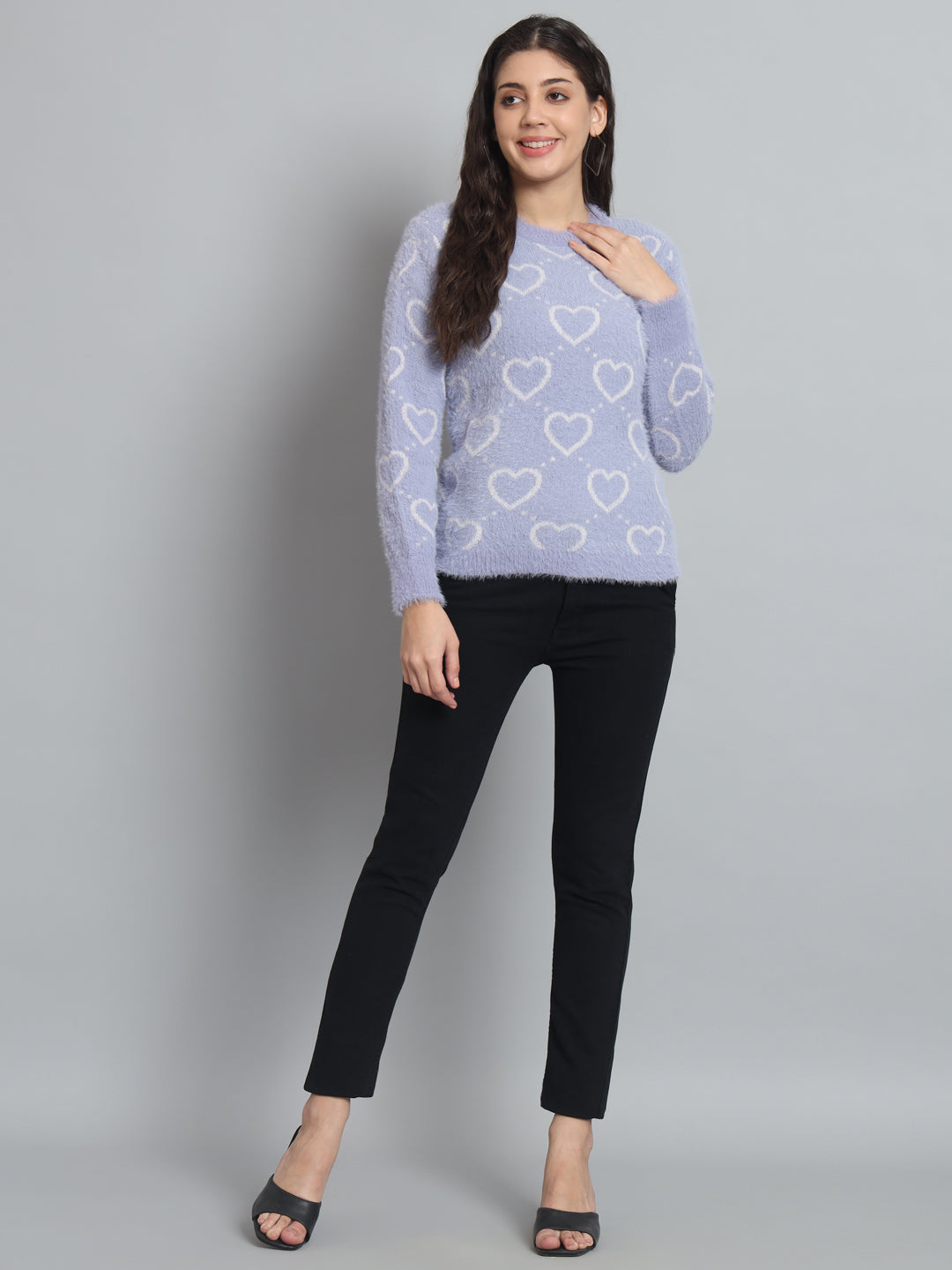 BROOWL Women's heart Sweater