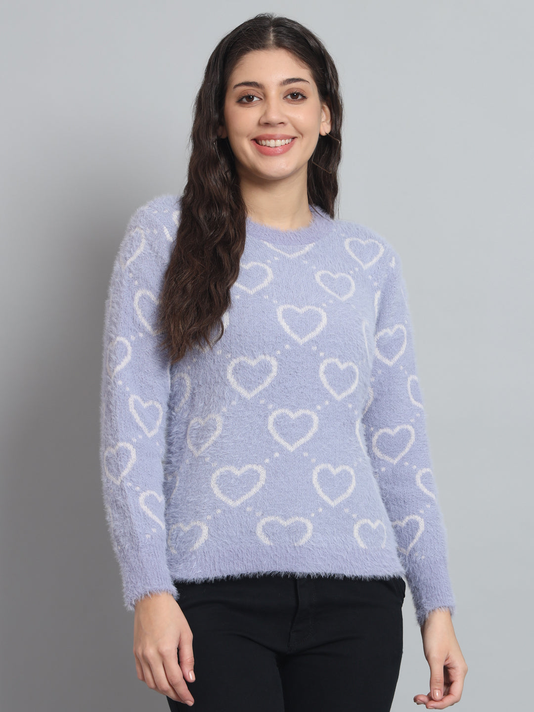 BROOWL Women's heart Sweater