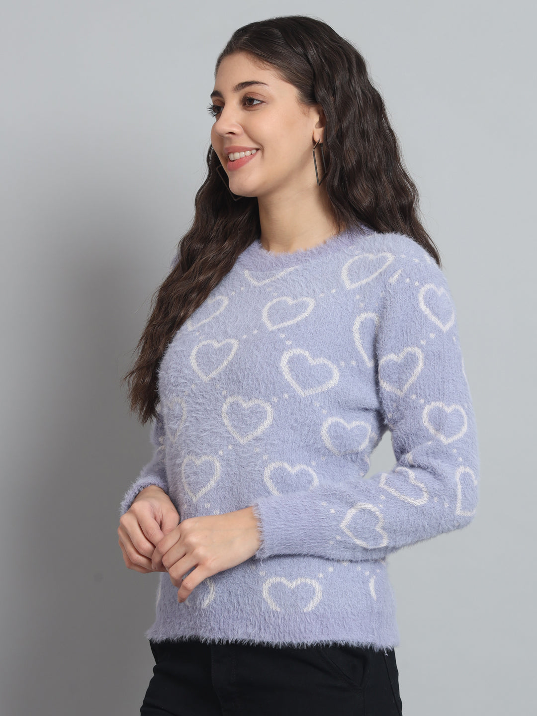 BROOWL Women's heart Sweater