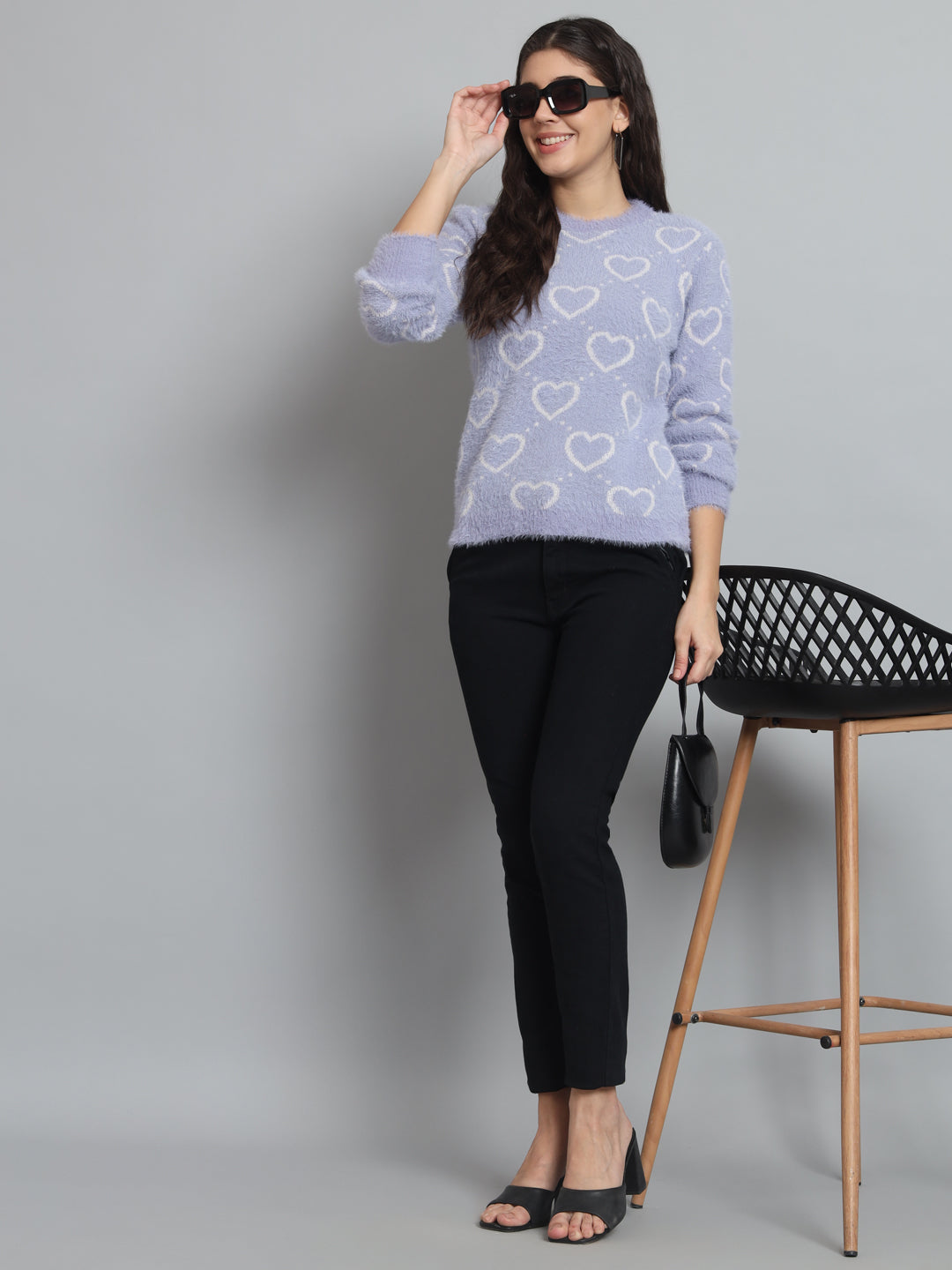 BROOWL Women's heart Sweater