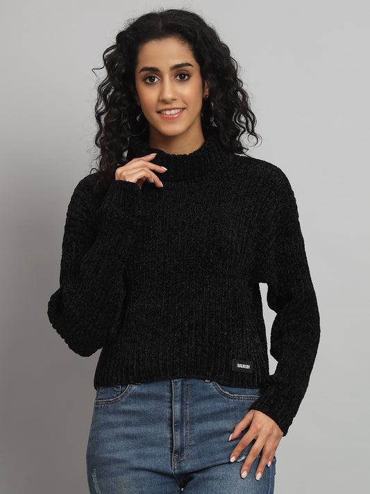 BROOWL Women's High Neck Sweater