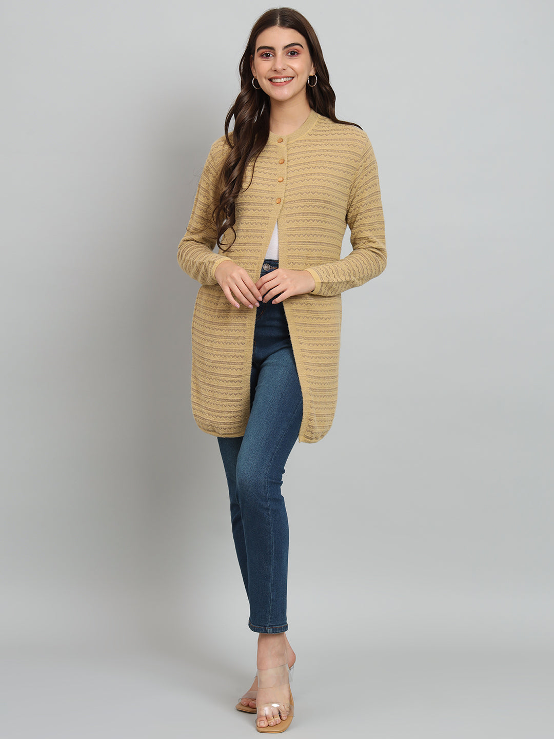 Womens Fine Yellow Cardigan