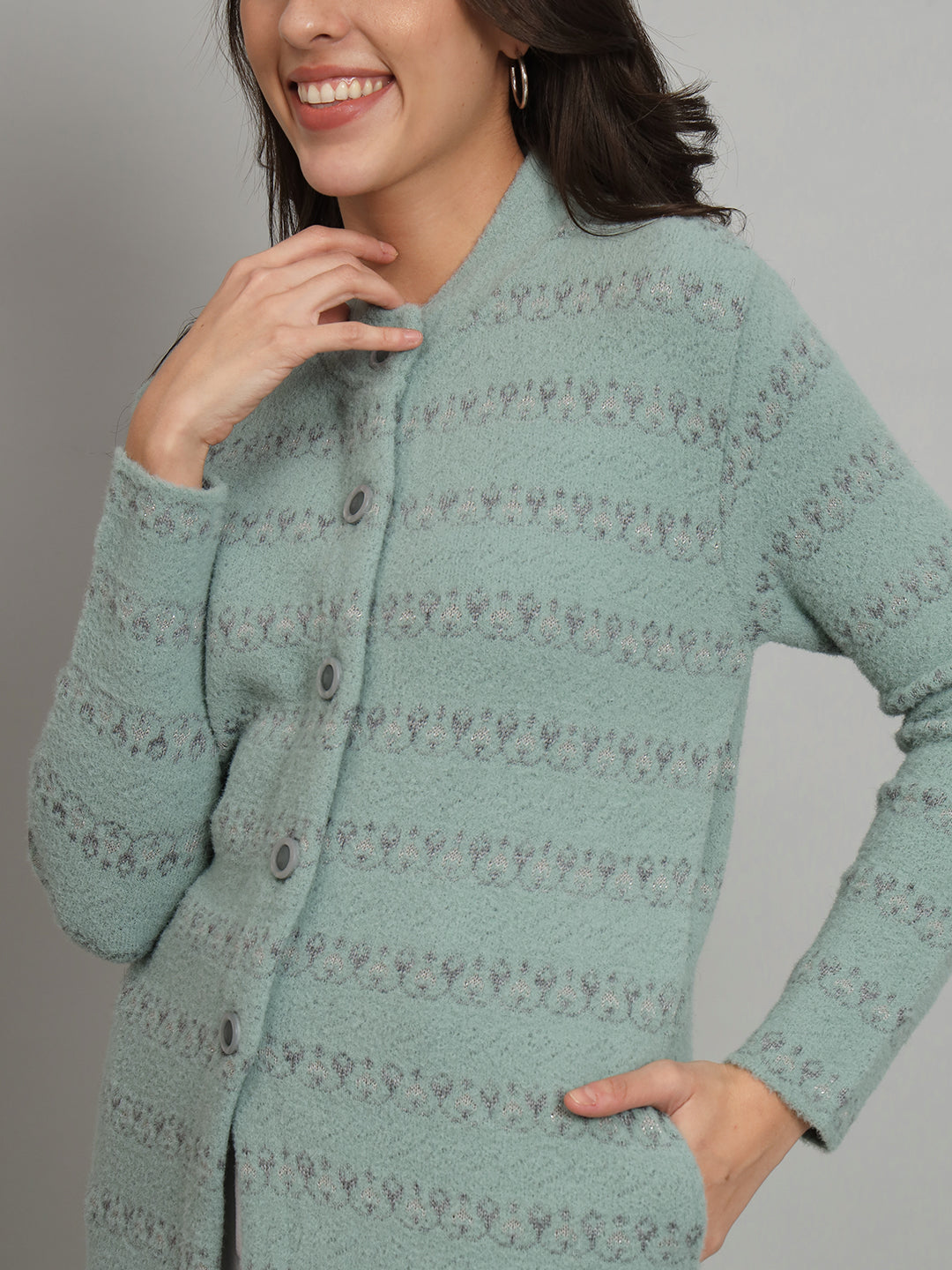 Womens Woollen Longline Cardigan