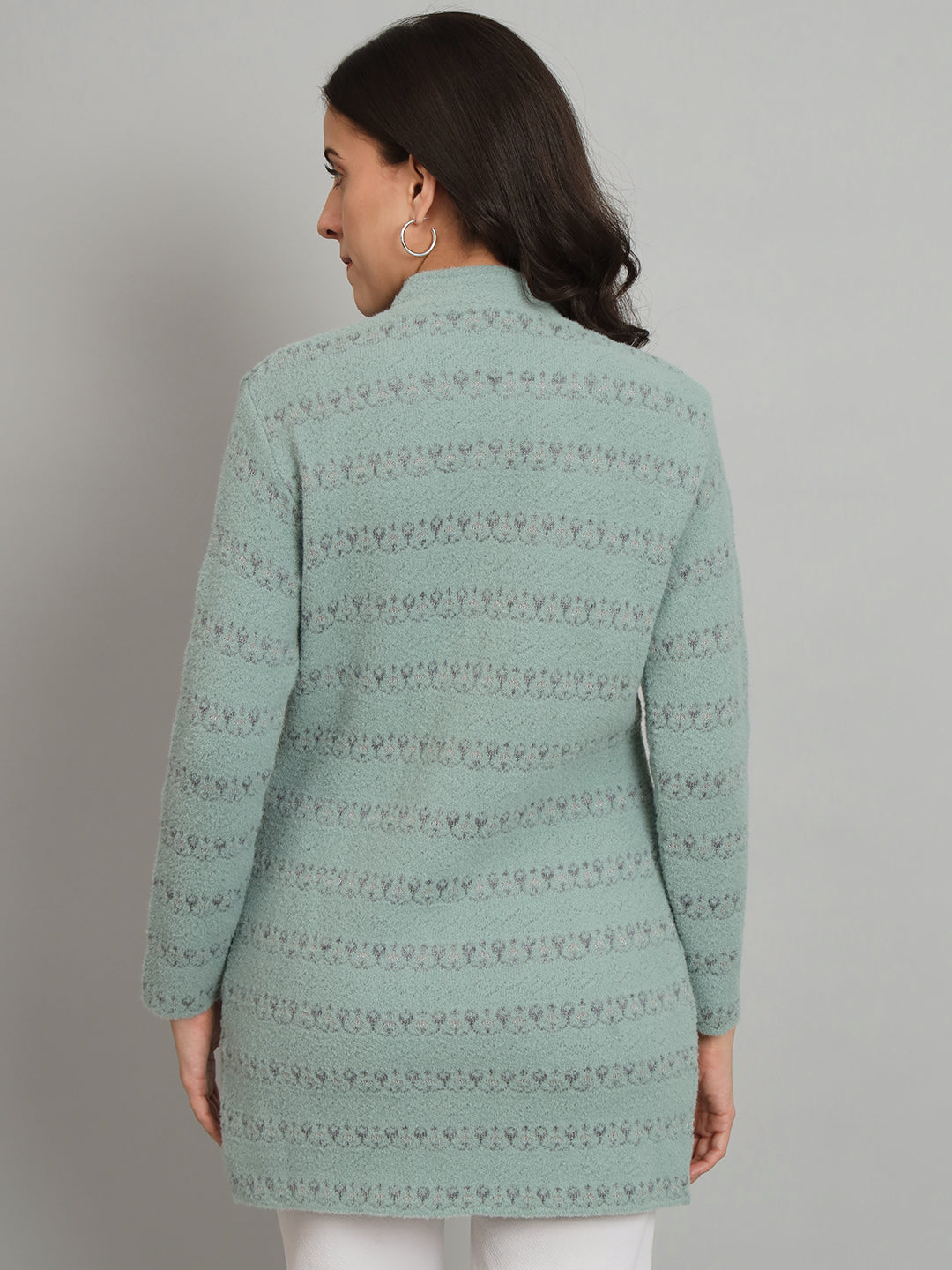 Womens Woollen Longline Cardigan