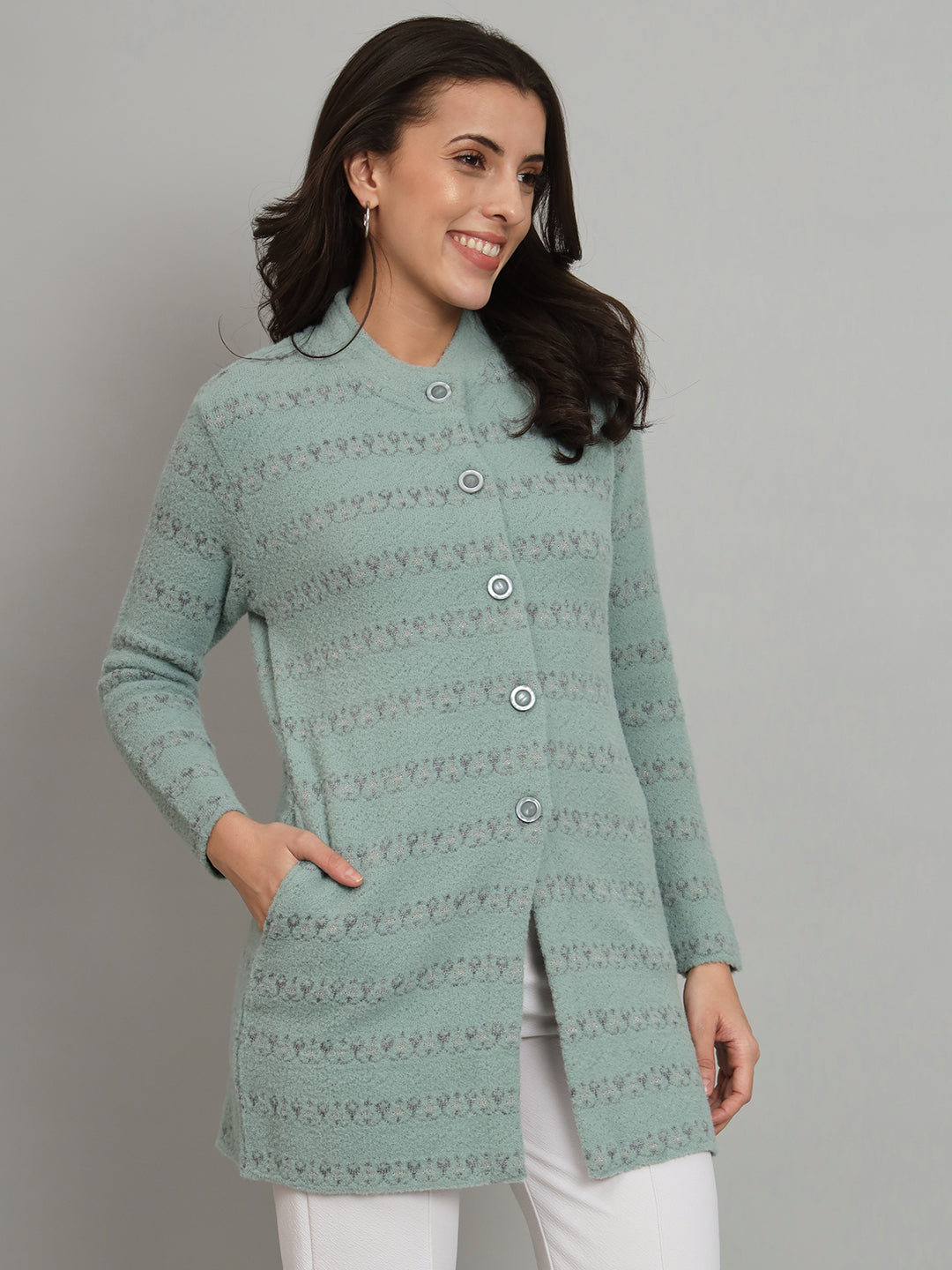 Womens Woollen Longline Cardigan