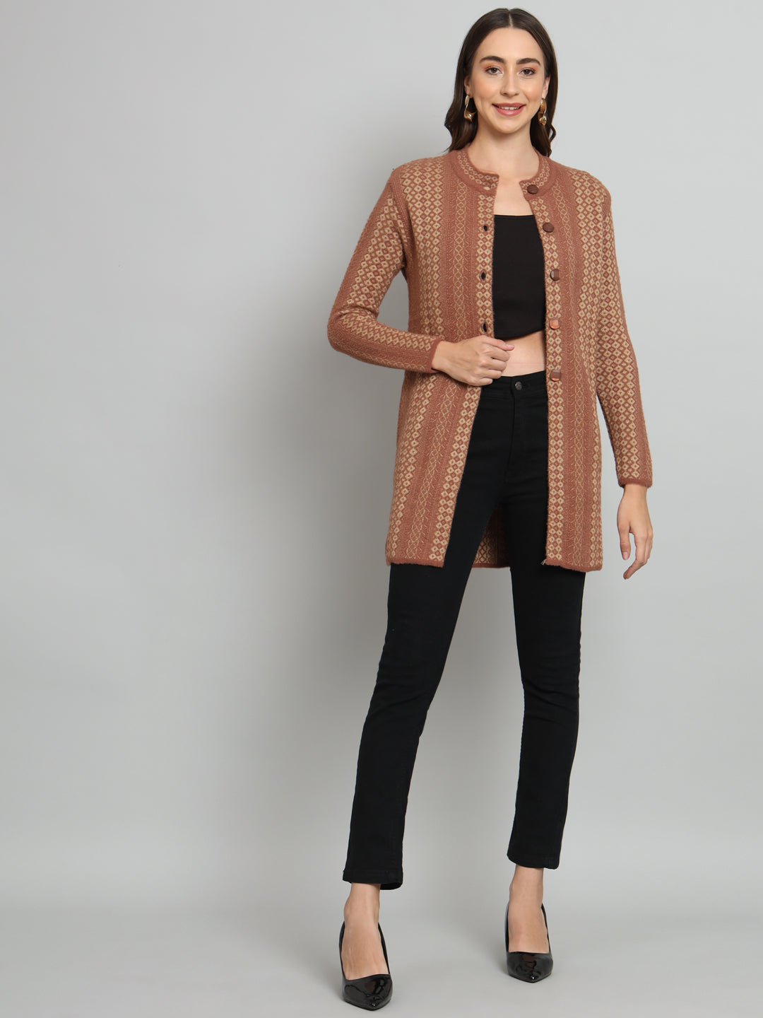 Broowl Striped Woollen Cardigan