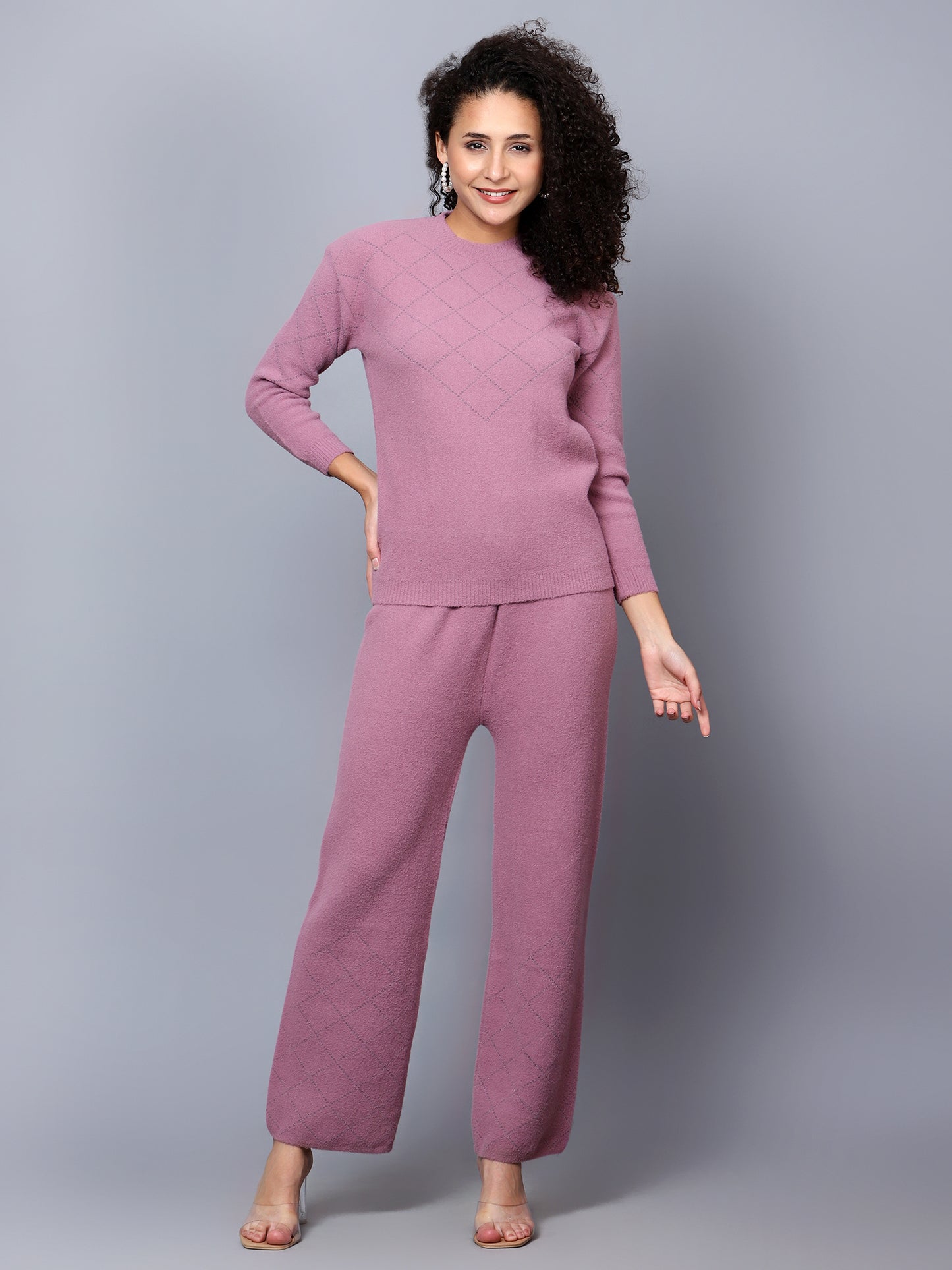 Mauve Woollen Co-ord Set