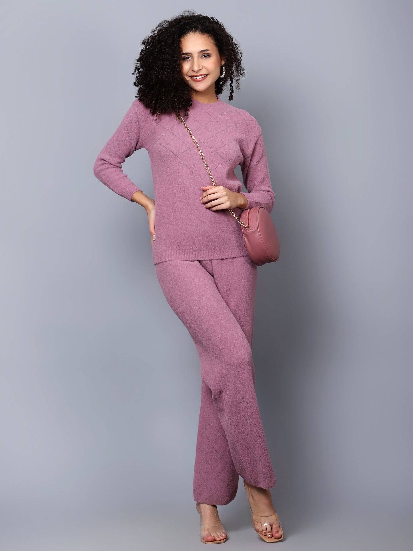 Mauve Woollen Co-ord Set