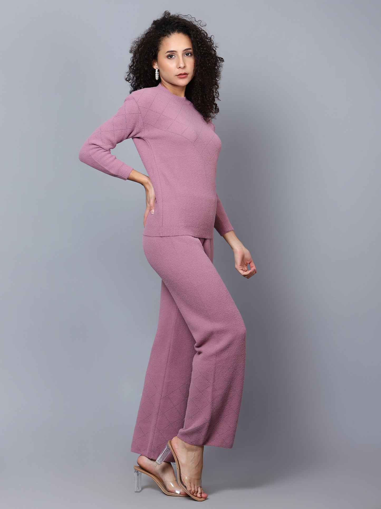 Mauve Woollen Co-ord Set