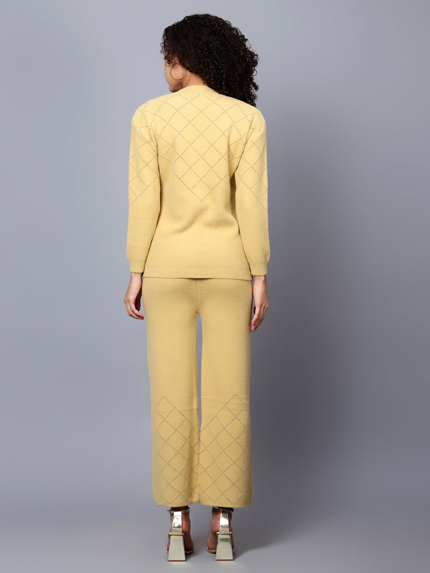 Broowl yellow Woollen Co-ord Set