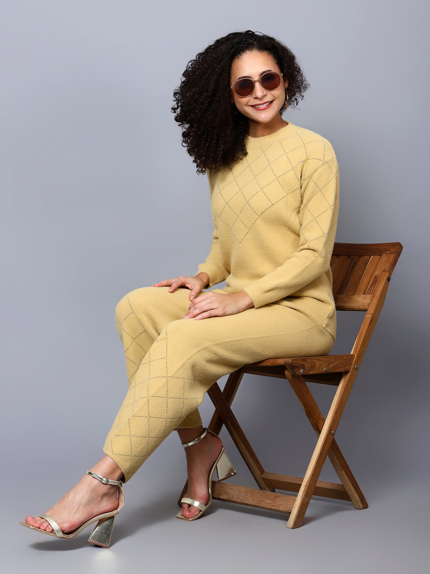 Broowl yellow Woollen Co-ord Set