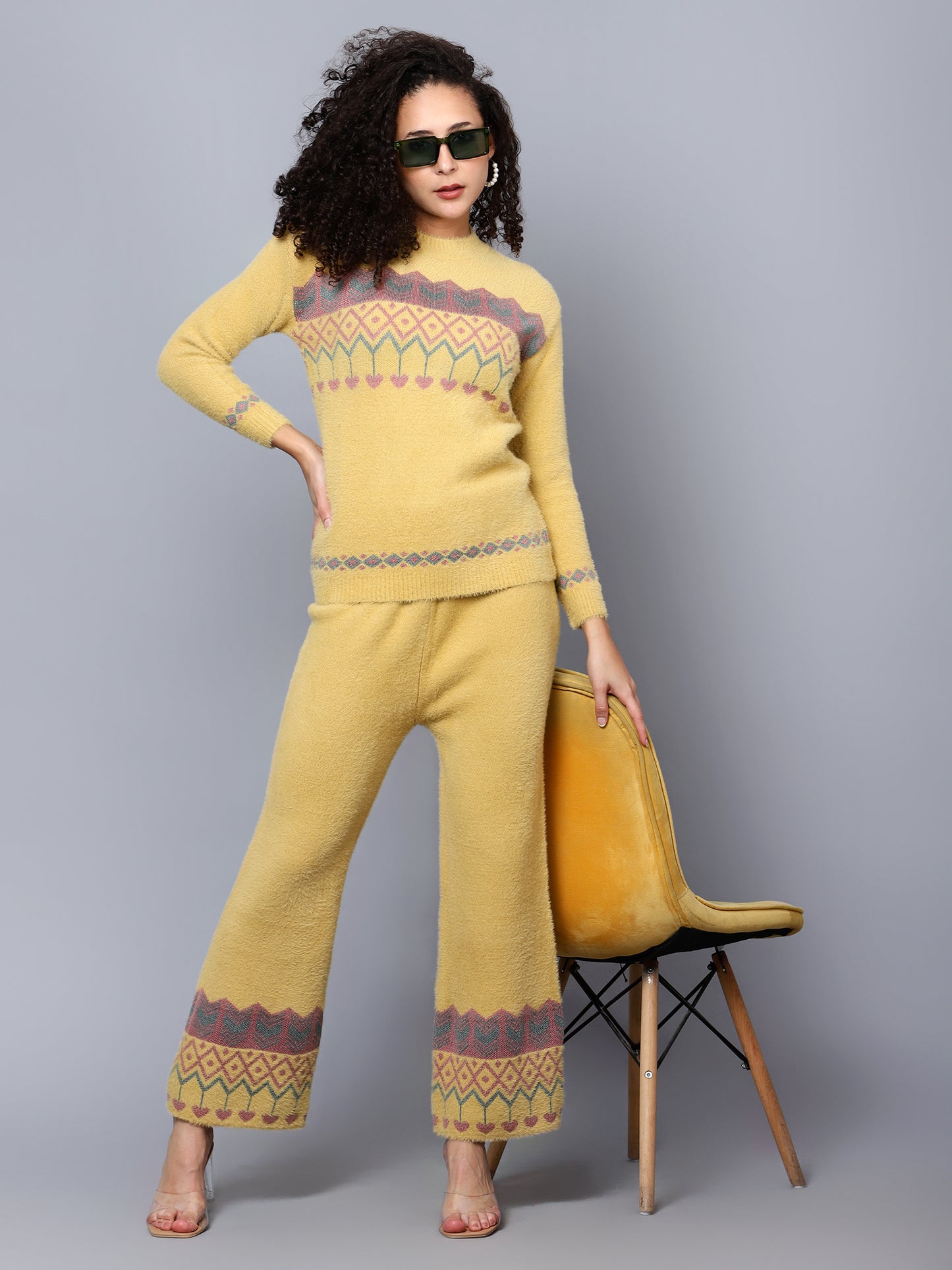 Broowl yellow Printed Co-Ord Set