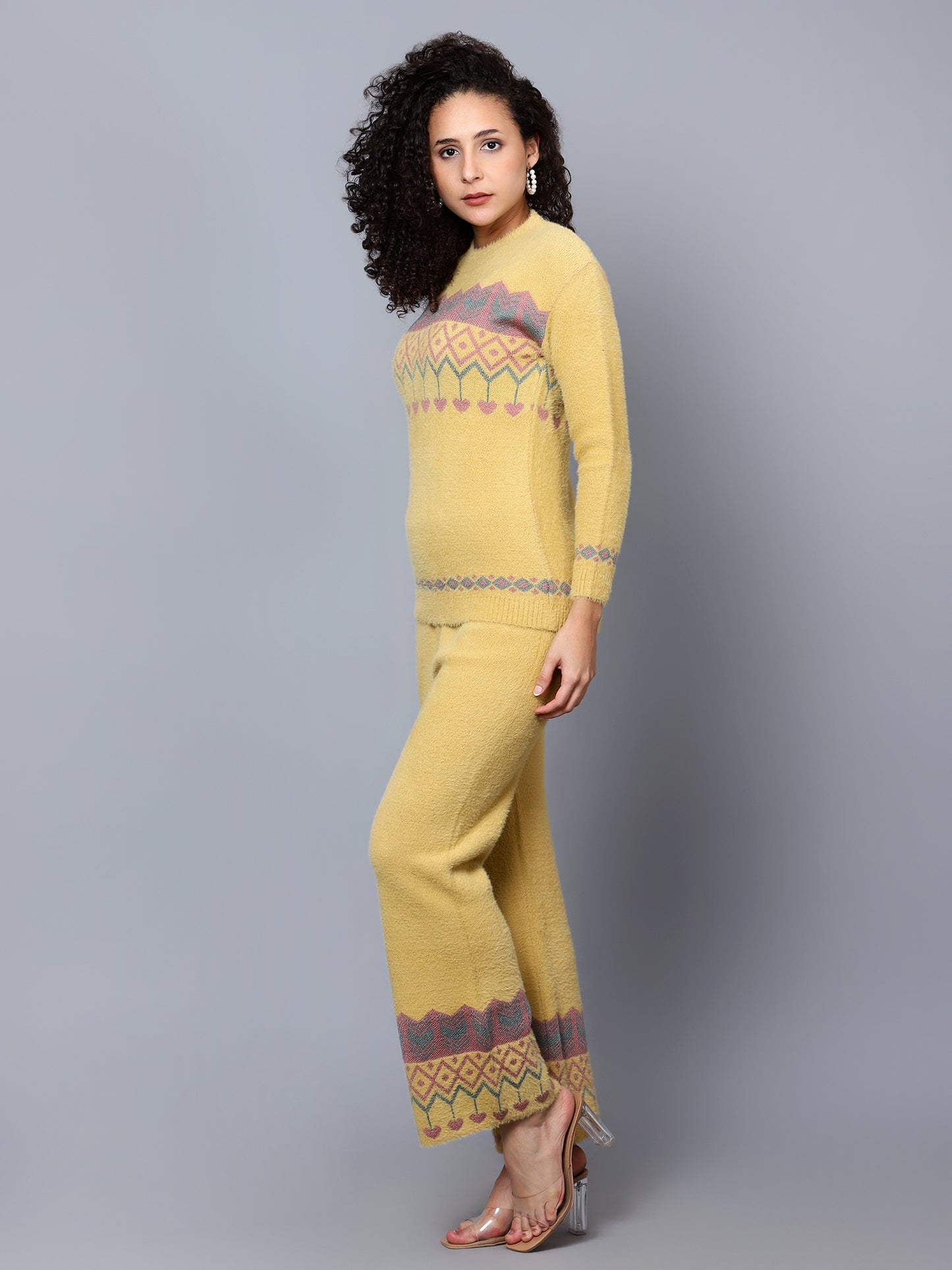 Broowl yellow Printed Co-Ord Set