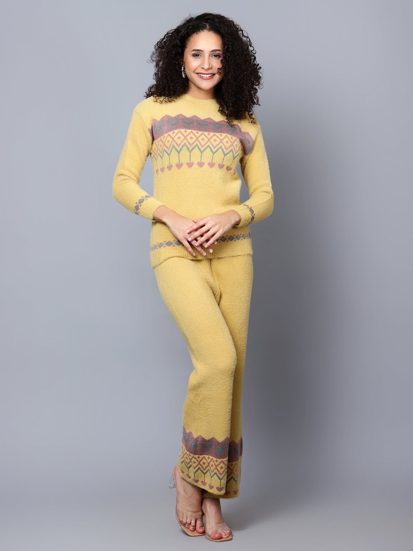 Broowl yellow Printed Co-Ord Set