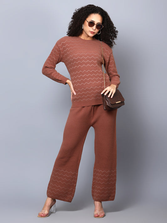 Coffee Woollen Co-Ord Set