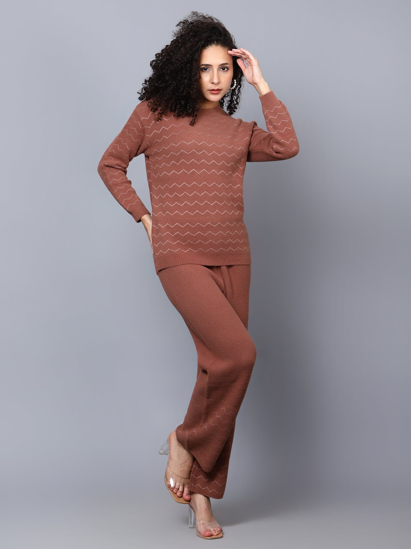 Coffee Woollen Co-Ord Set