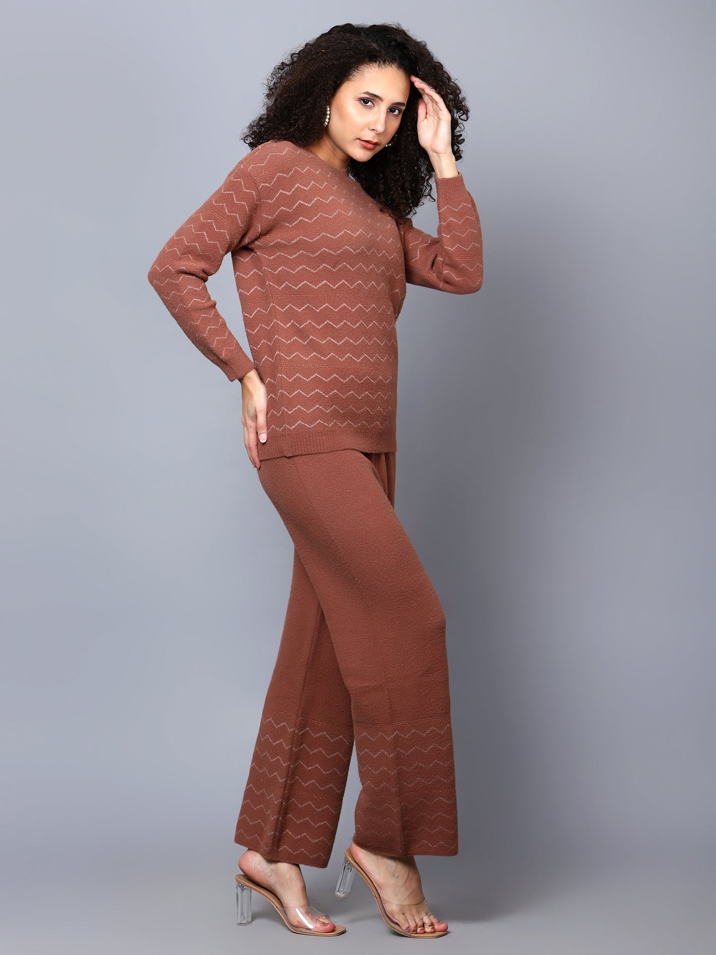 Coffee Woollen Co-Ord Set