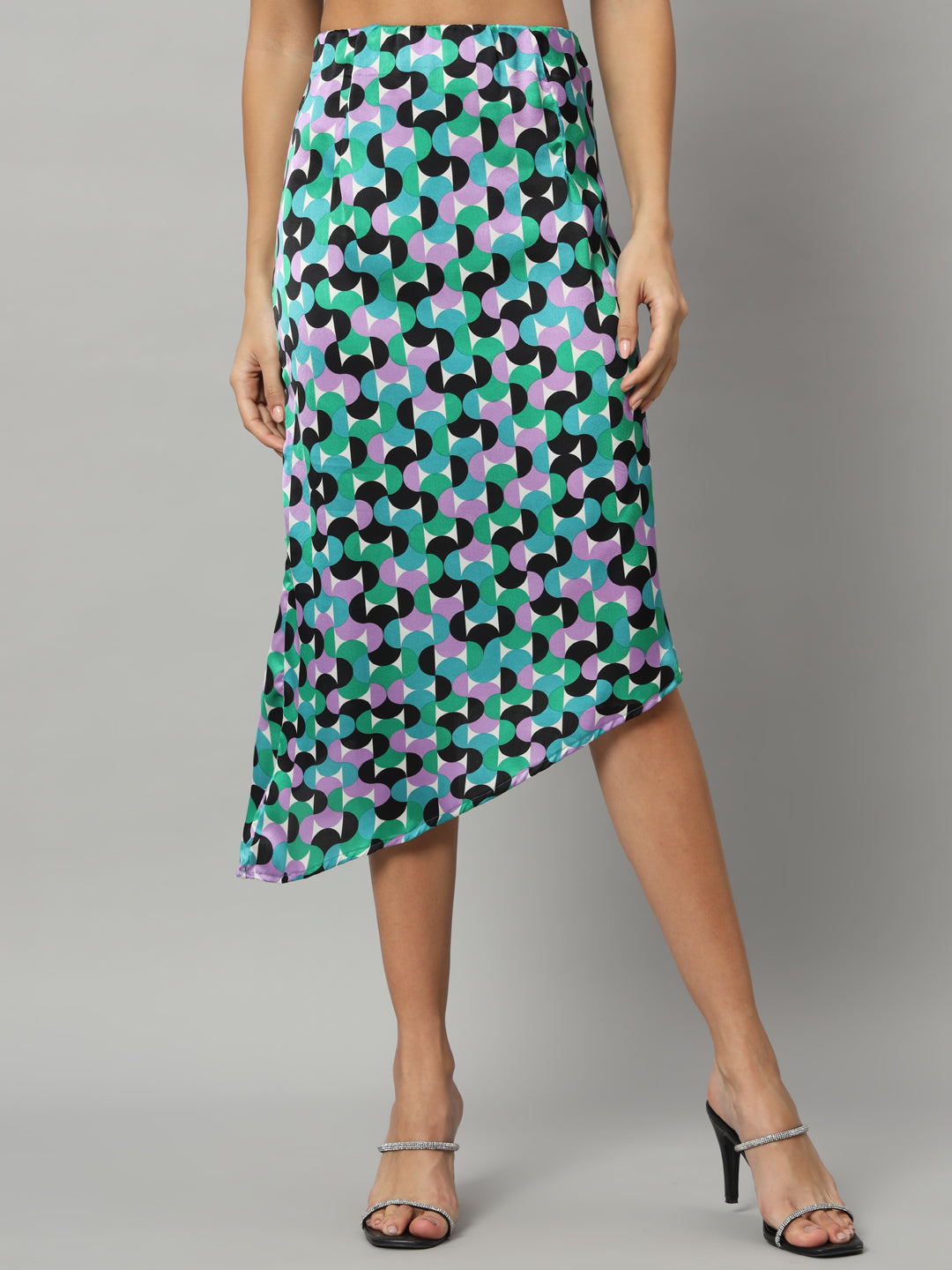 BROOWL Women's Printed A-Line Midi Skirts