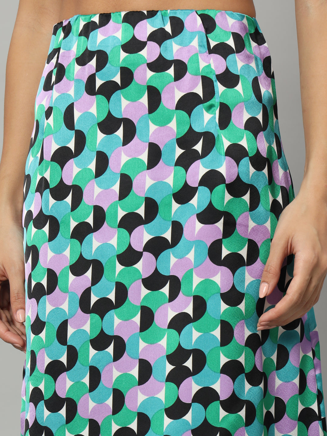 BROOWL Women's Printed A-Line Midi Skirts