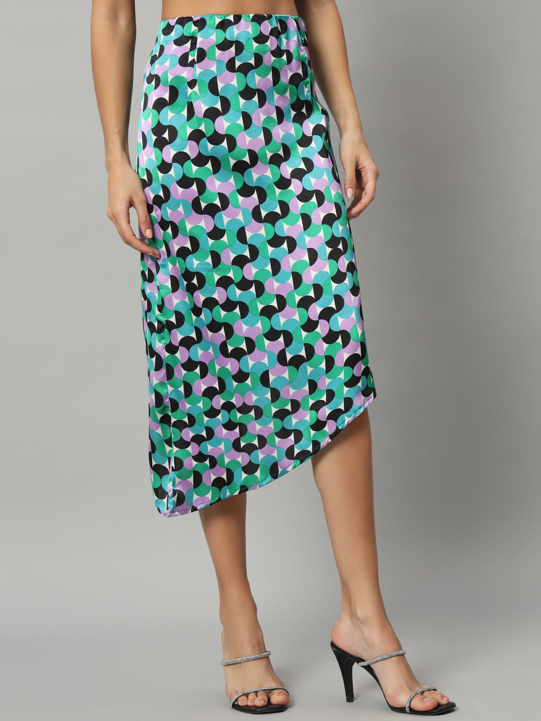 BROOWL Women's Printed A-Line Midi Skirts