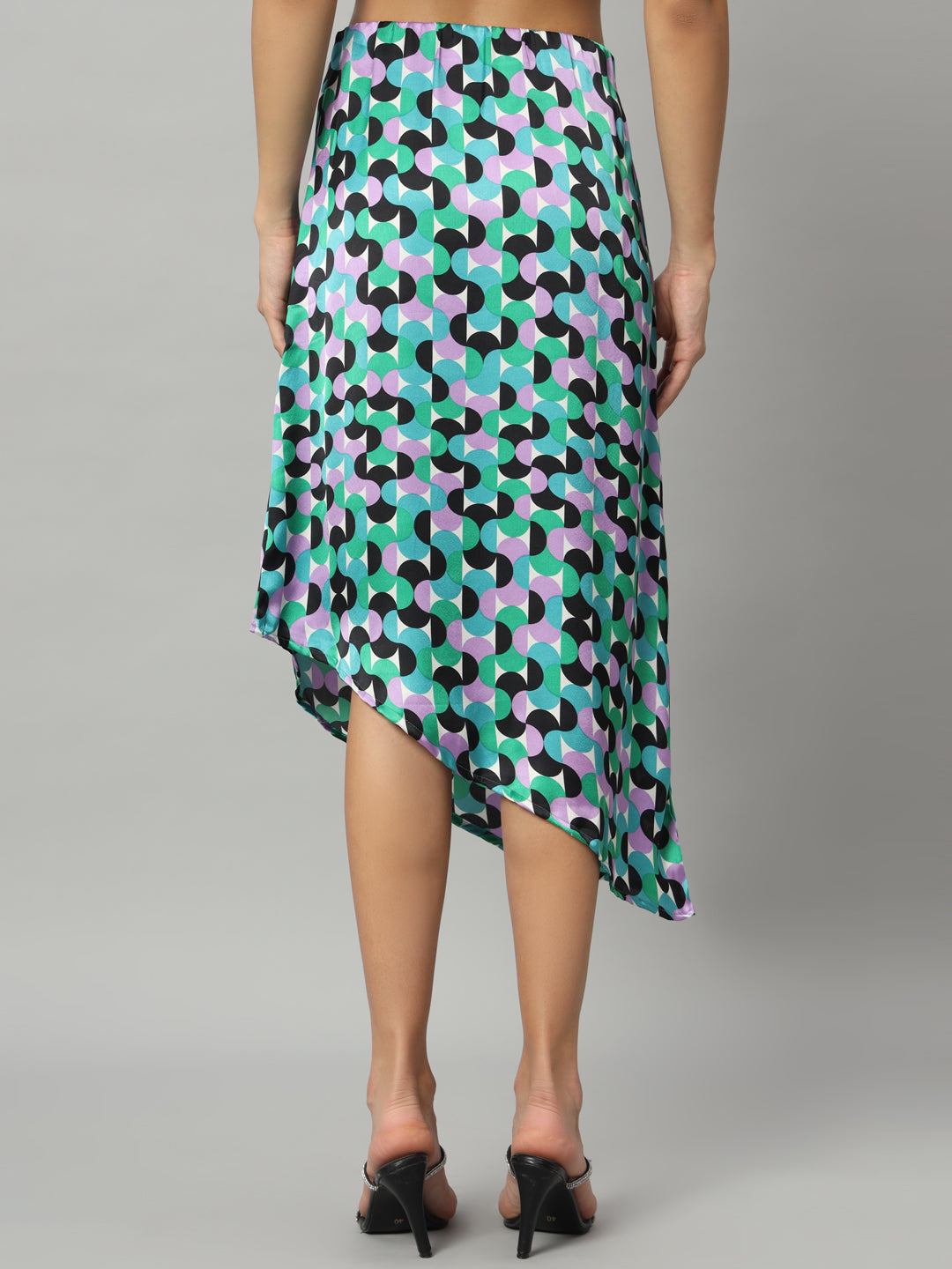 BROOWL Women's Printed A-Line Midi Skirts