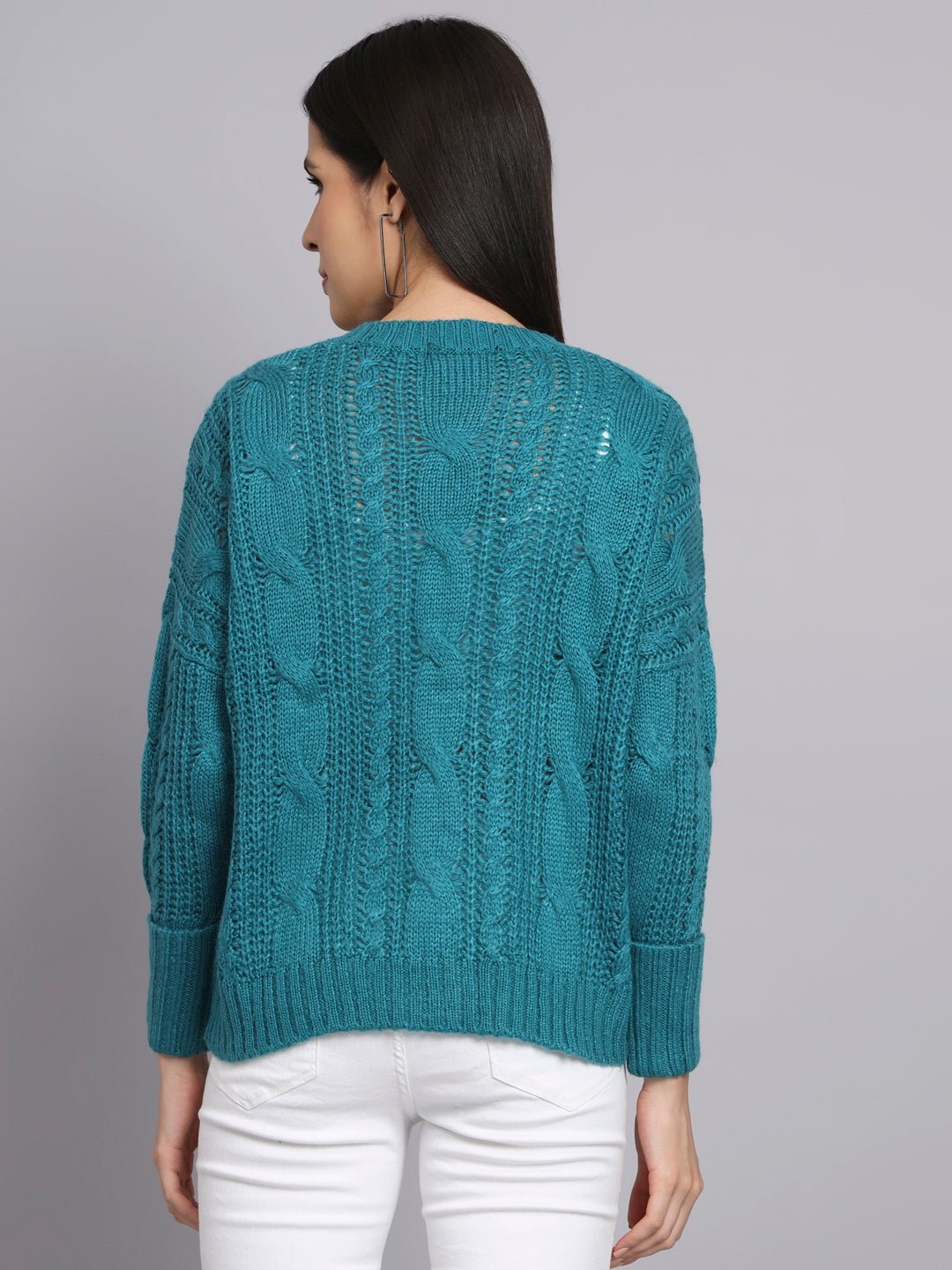 Broowl Womens Cable Knit Pullover