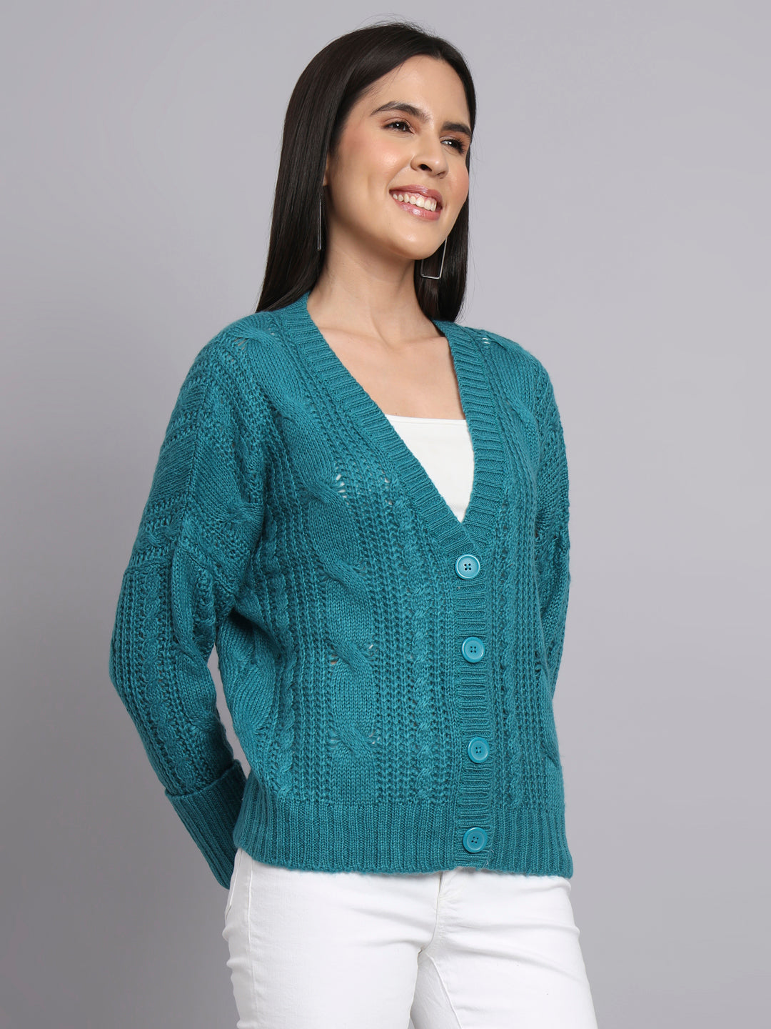 Broowl Womens Cable Knit Pullover