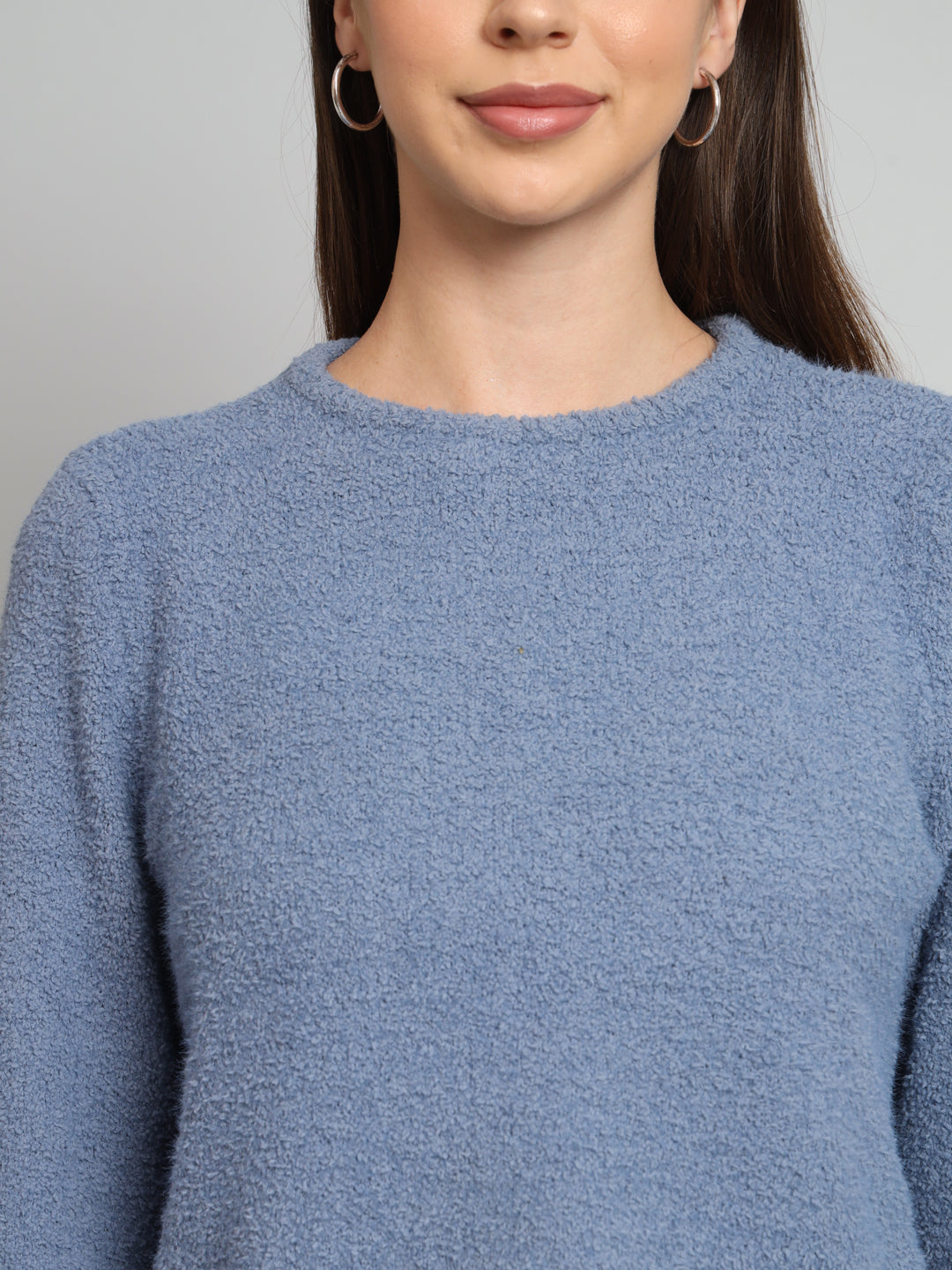 Broowl Blue Boucle Woollen Pullover